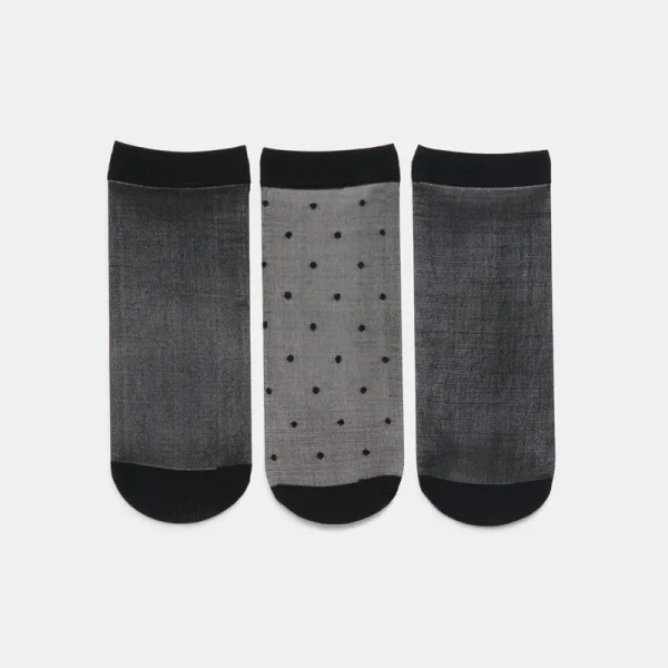3 PACK DITSY DOT SHEER ANKLET SOCKS