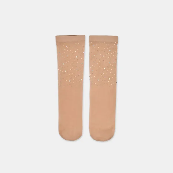 SHEER RHINESTONE CREW SOCKS