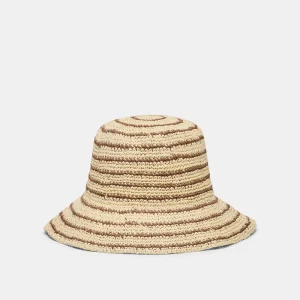 STRIPED STRAW CLOCHE