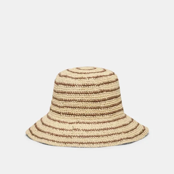 STRIPED STRAW CLOCHE